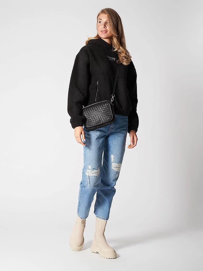 LES VISIONNAIRES Sac en cuir - Sac à bandoulière EMILY WEAVE noir